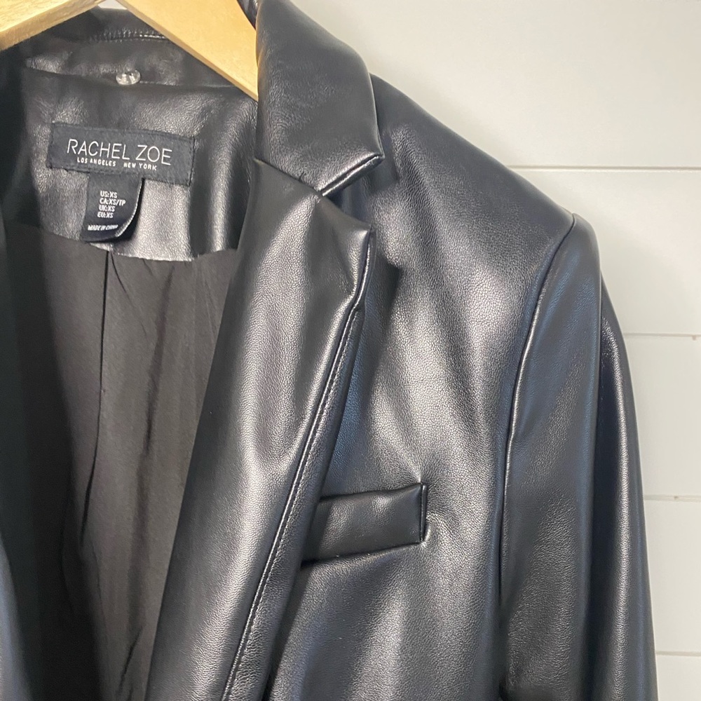 Faux black leather jacket